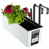 BALKONBLUMENTOPF mit Einsatz und 2 Griffe 56 cm, Weiß - Weiß, Kunststoff (18/56cm) - KADAX
