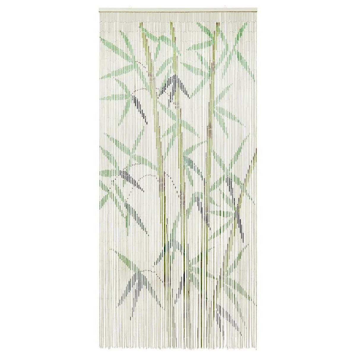 INSEKTEN-TÜRVORHANG Bambus Druck 100/200 Cm Bambus - Multicolor, Naturmaterialen (2/200/100cm) - vidaXL