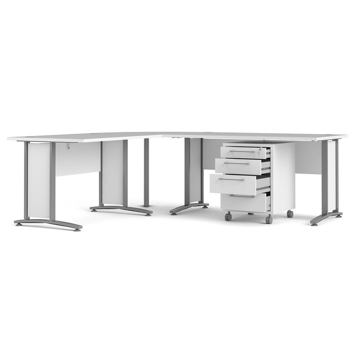 ECKSCHREIBTISCH Weiß - Weiß, Holzwerkstoff (230/200/75cm) - ebuy24