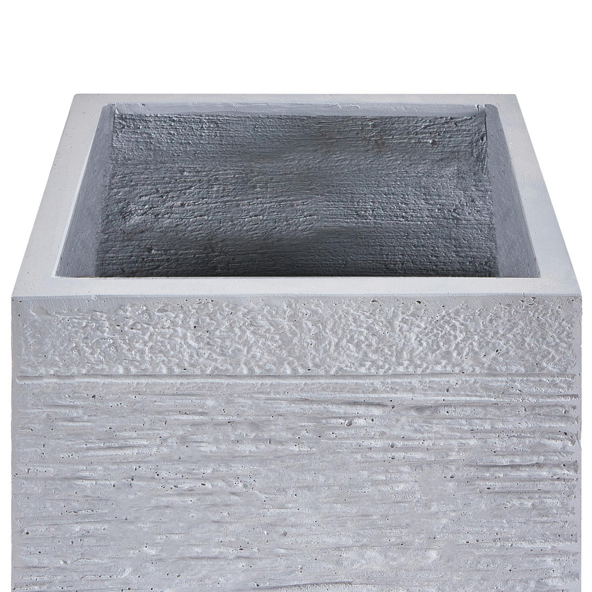 BLUMENTOPF weiß quadratisch 30/30/28 cm Paros - Weiß, Naturmaterialien (28cm) - Beliani