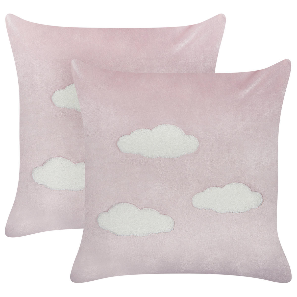 DEKOKISSEN 2er-Set Rosa 45/45 cm Ipomea - Pink, Textil (45/45cm) - Beliani