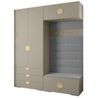 GARDEROBEN-SET 236,7/200/47 - Kaschmir/Goldfarben, Holz/Kunststoff (200/236.7/47cm) - Abiks Möbel