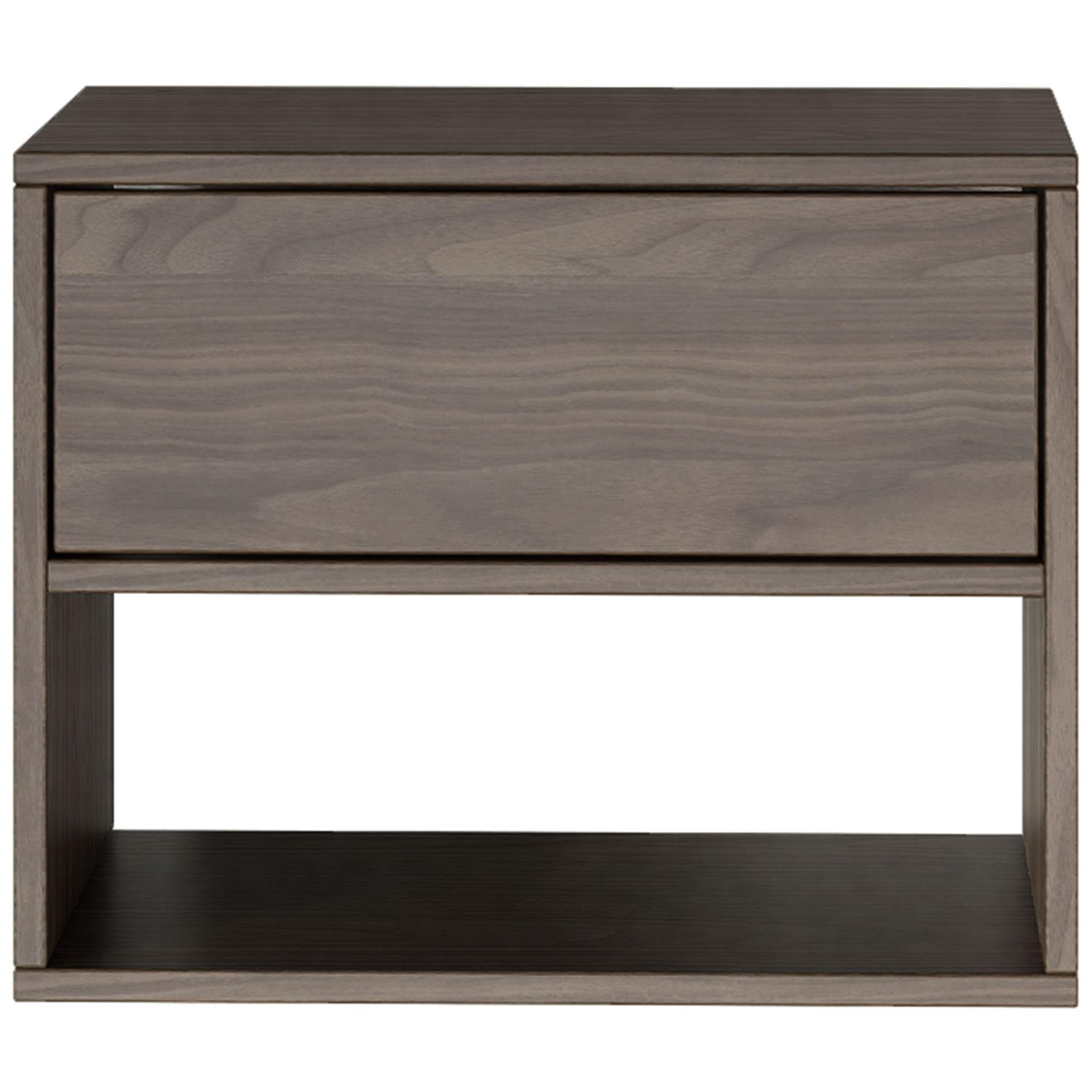 NACHTTISCH hängend Framme Walnuss Holzoptik mit Fach, 50 cm - Dunkelbraun, Holzwerkstoff (50/40/36cm) - Selsey