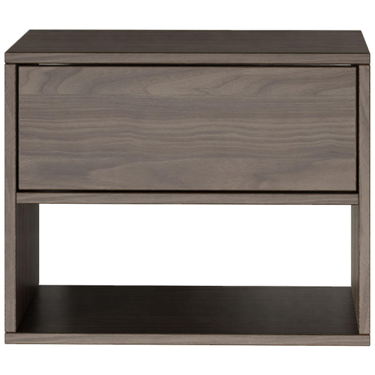 NACHTTISCH hängend Framme Walnuss Holzoptik mit Fach, 50 cm - Dunkelbraun, Holzwerkstoff (50/40/36cm) - Selsey