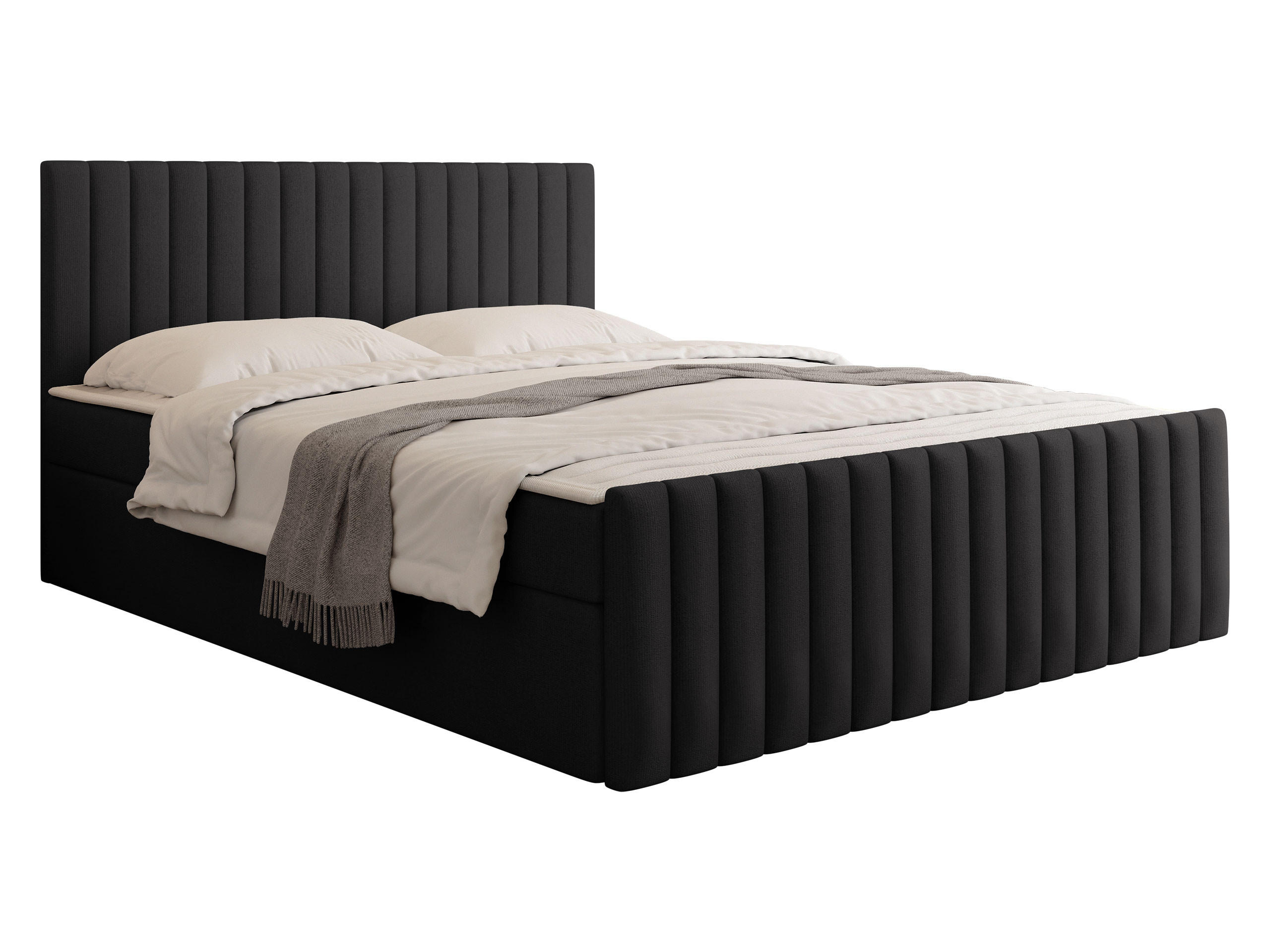 BOXBETT Tirulo Fix - H3 - Dunkelgrau/Schwarz, Holzwerkstoff/Kunststoff (140/200cm) - MIRJAN24