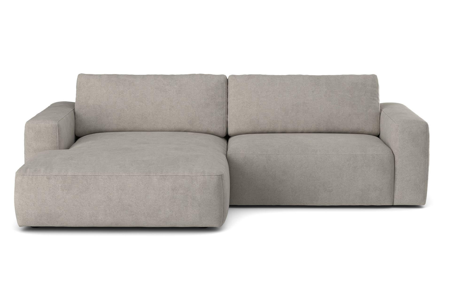 ECKSOFA mit losen Rückenkissen, wasserabweisender All Senses Stoff - Hellgrau/Schwarz, Holz/Kunststoff (288/175cm) - Cotta