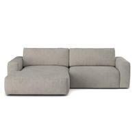 ECKSOFA mit losen Rückenkissen, wasserabweisender All Senses Stoff - Hellgrau/Schwarz, Holz/Kunststoff (288/175cm) - Cotta