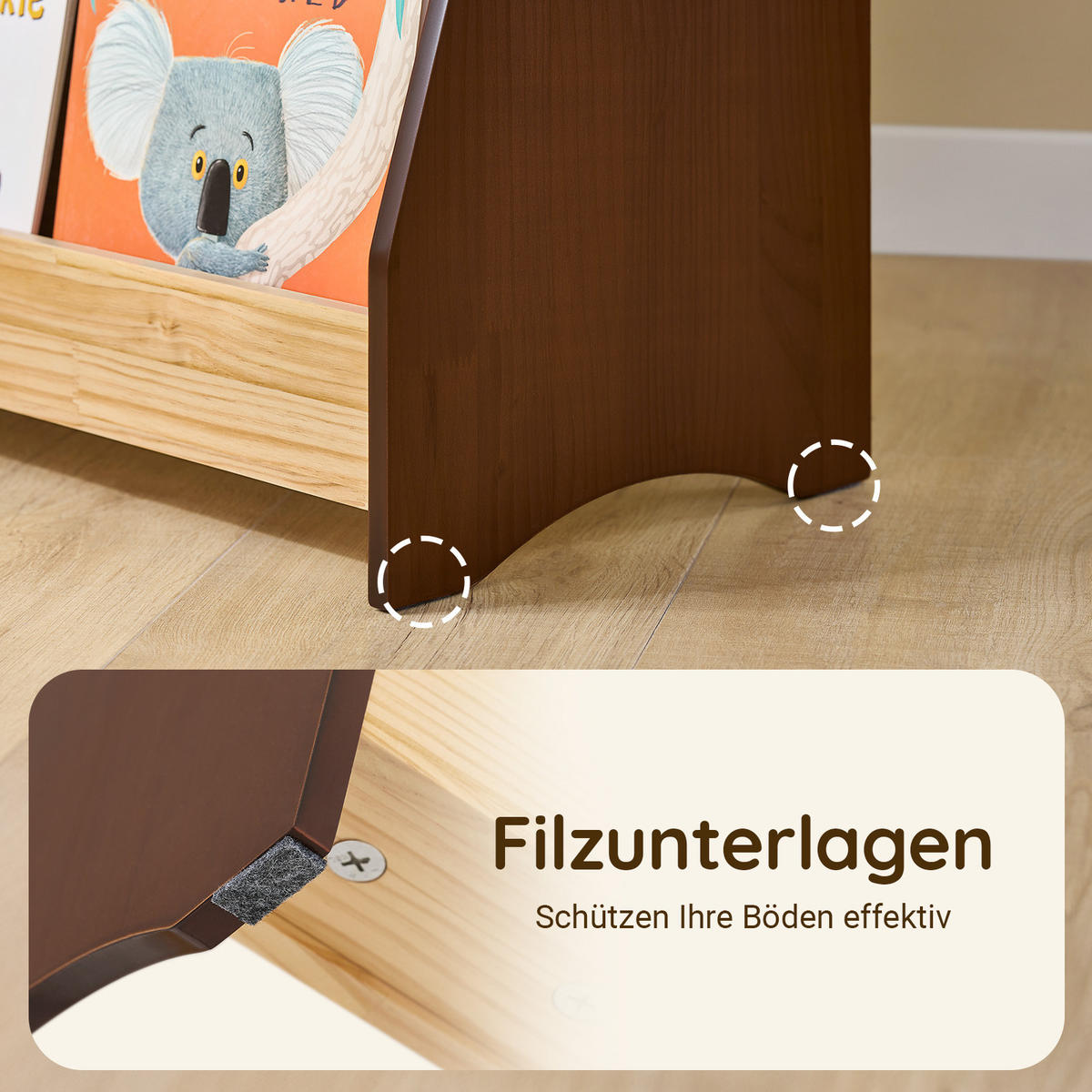 KINDERREGAL Natur - Naturfarben, Holzwerkstoff (91/89/30cm) - SoBuy