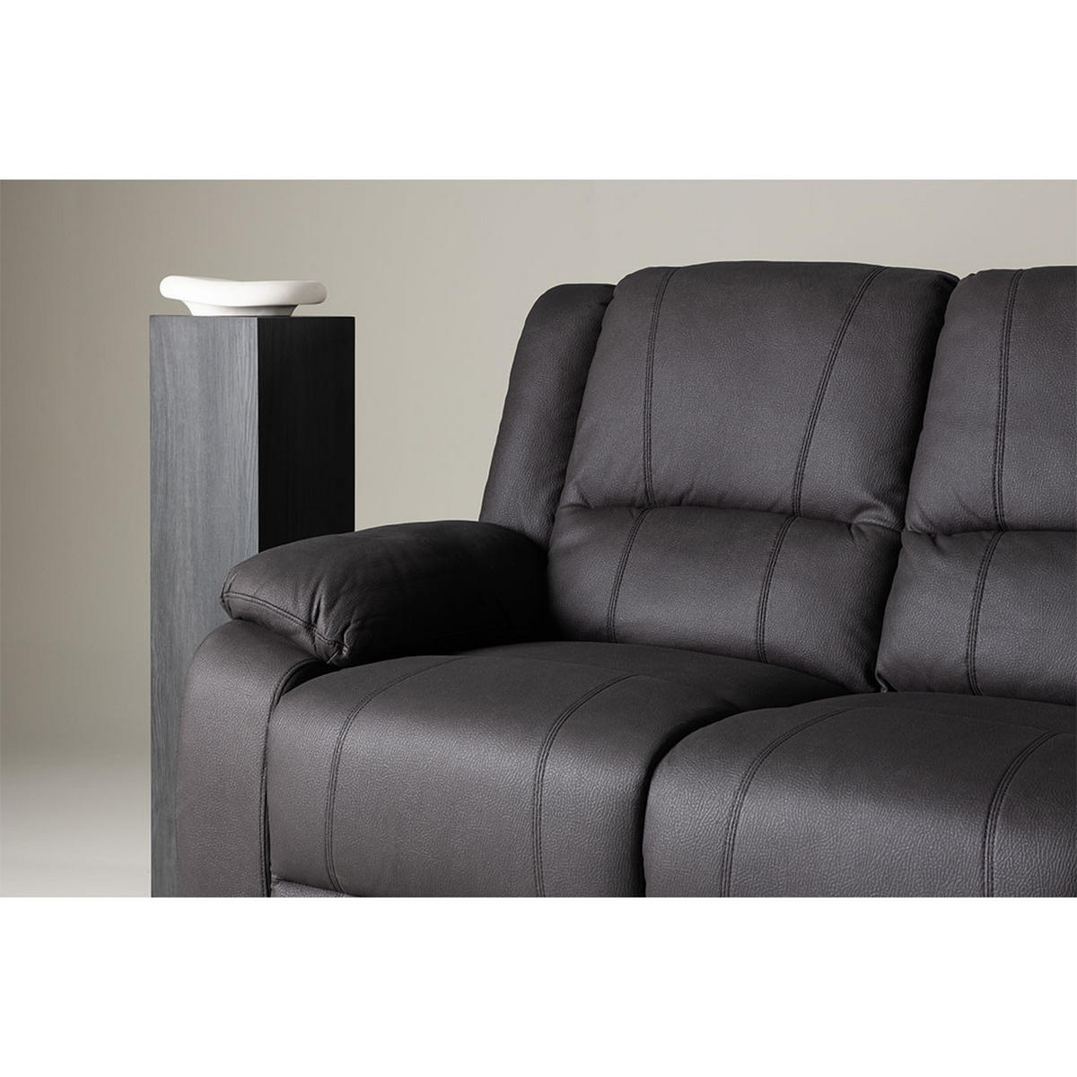 SOFA, Singapore, Schwarz, Kunstfell, 218 x 96 x 100 cm - Schwarz, Textil/Fell (218/100/96cm) - ebuy24