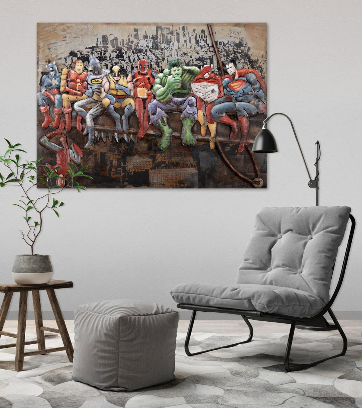 METALLBILD Bunt 100/75 cm - Multicolor, Metall (5.42/75cm) - KUNSTLOFT