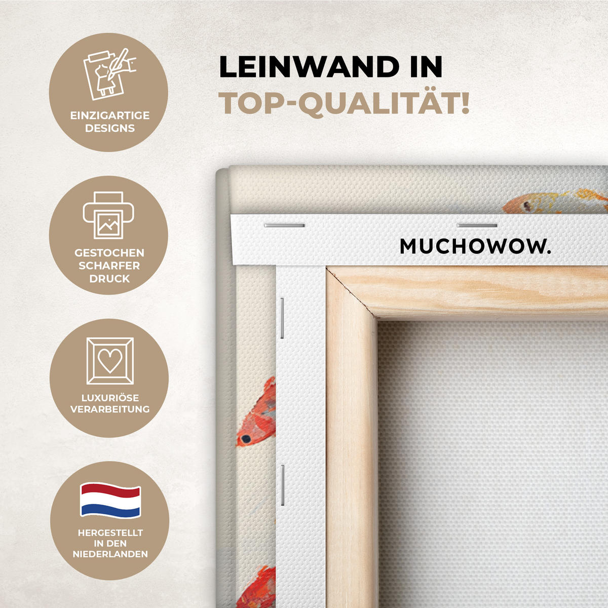 LEINWANDBILD Meer - Fische - Bunt - Dynamisch 60x80 cm - Hellblau, Textil (60/80cm) - MuchoWow