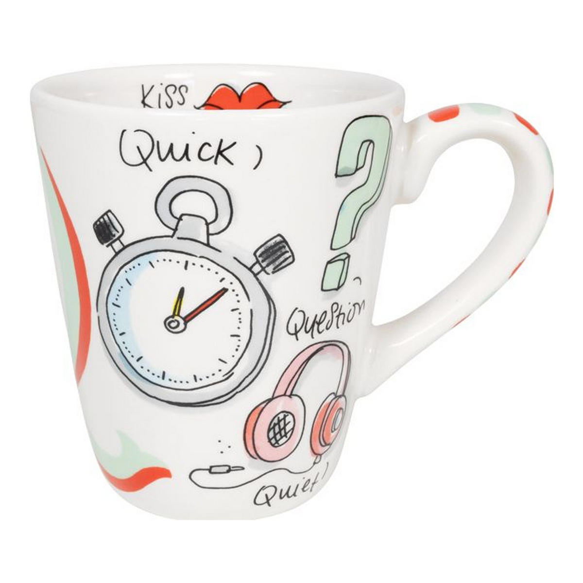 BECHER Liebesbrief Q in Bunt - 350 ml - Multicolor, Keramik (0.35L) - Blond Amsterdam