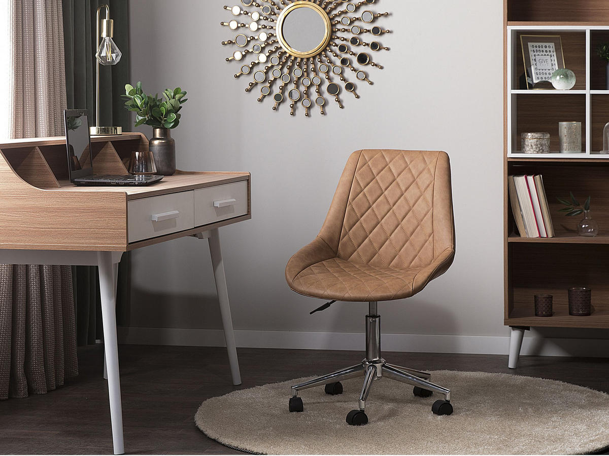 BÜROSTUHL Kunstleder Braun Maribel - Braun, Textil/Metall (57/83/57cm) - Beliani