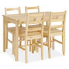 TISCHGRUPPE 108x65 cm natur mit 4 Stühlen - Naturfarben, Holz (65/86/108cm) - Homestyle4u