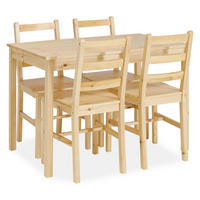 TISCHGRUPPE 108x65 cm natur mit 4 Stühlen - Naturfarben, Holz (65/86/108cm) - Homestyle4u
