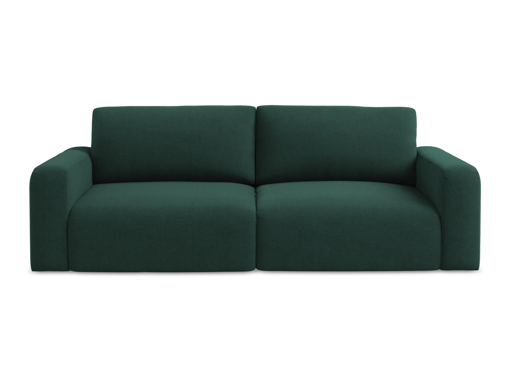 3-SITZER SOFA mit Schlaffunktion Strukturstoff Stoff Grün - Dunkelgrün/Schwarz, Kunststoff/Textil (244/79/102cm) - Makamii