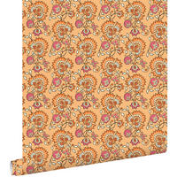 TAPETE Blumenmuster 50 x 900 cm - Orange, Papier (50/900cm) - ESTAhome
