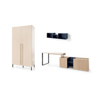 JUGENDZIMMER-SET SORENTO C 3-teilig in Sandbeige/Geölte Eiche/Royalblau - Eichefarben/Beige, Holzwerkstoff (349/195/135cm) - Deine Möbel 24
