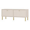 TV-MÖBEL Oktio Sandbeige 121 cm - Beige/Goldfarben, Holzwerkstoff/Metall (121/50/40.8cm) - Selsey