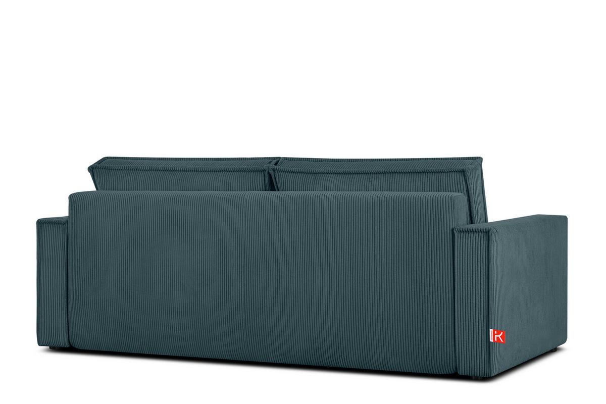 SCHLAFSOFA NAPI in Pet Friendly Cord-Stoff, blau - Blau/Schwarz, Textil (228/89/101cm) - KONSIMO®
