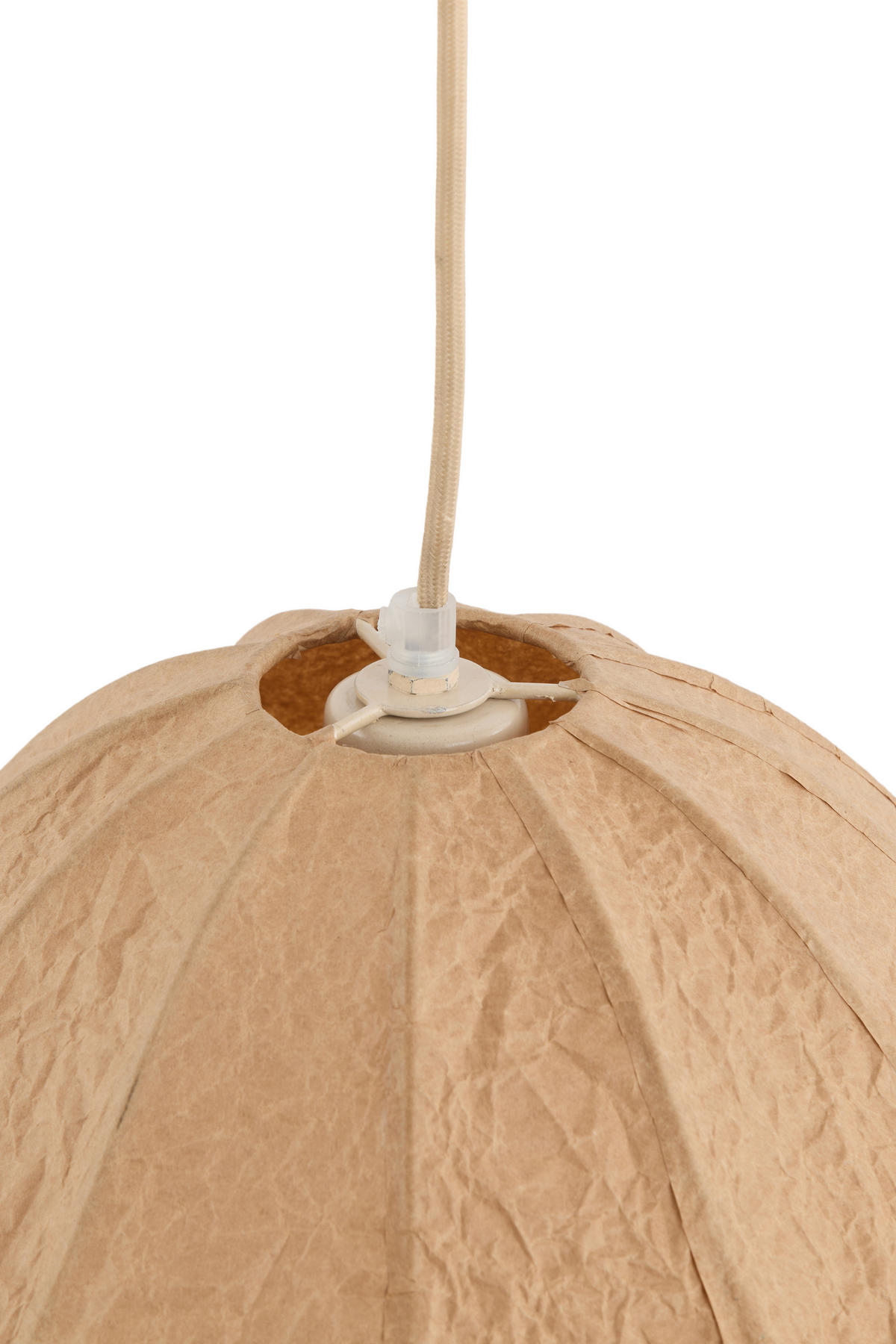 HÄNGELAMPE Sukau Braun Ø50/40,5 cm - Hellbraun, Textil (50/50/40.5cm) - Light & Living