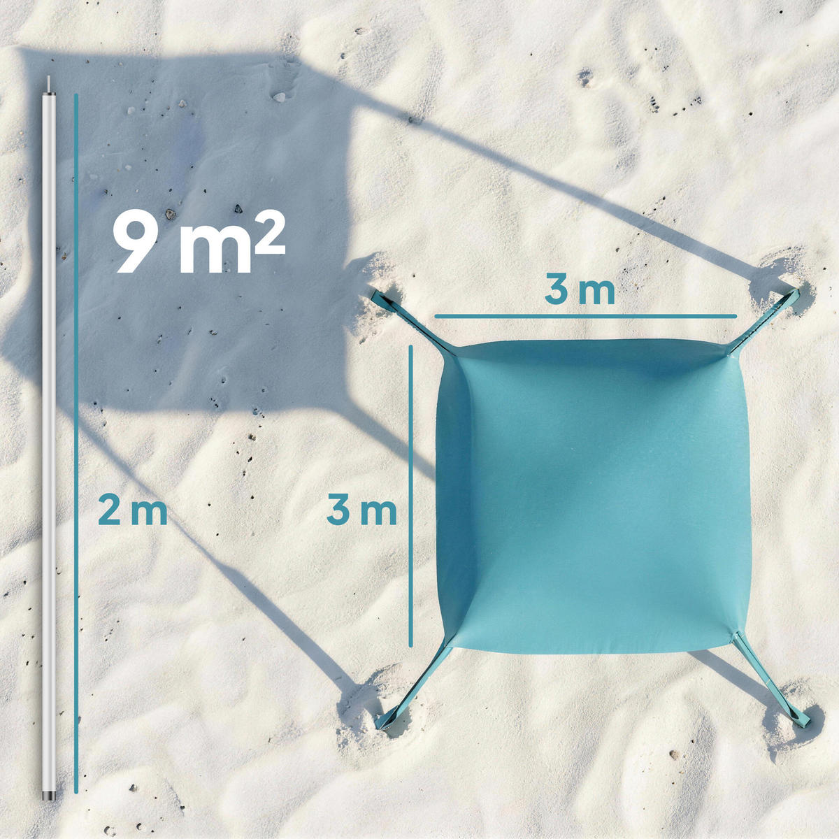 GARTENZELT Himmelblau, Polyammoniak, Stahl - Hellblau, Metall (300/300cm) - Outsunny