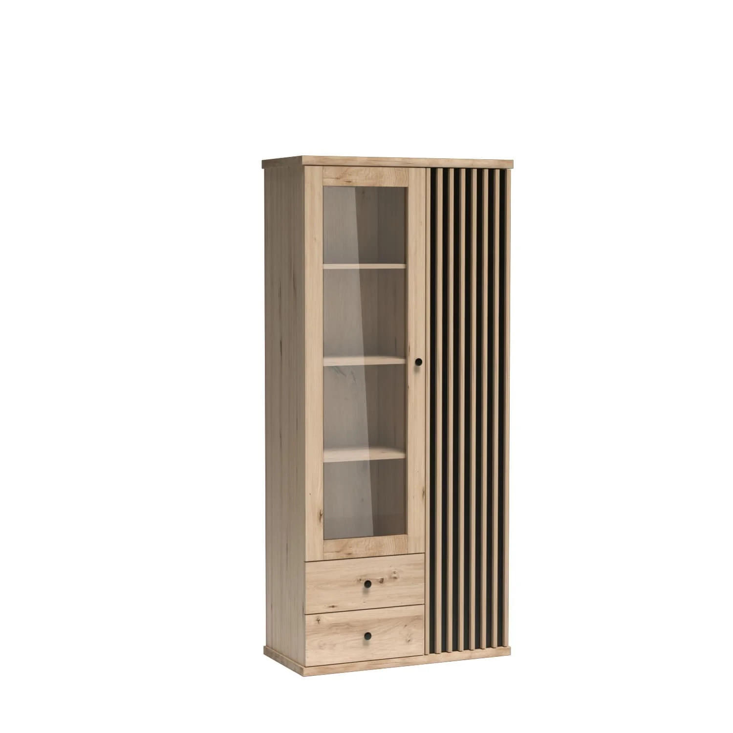 VITRINESCHRANK CALI C-2 - Eiche Artisan, Holzwerkstoff (87/191/40cm) - Meblini