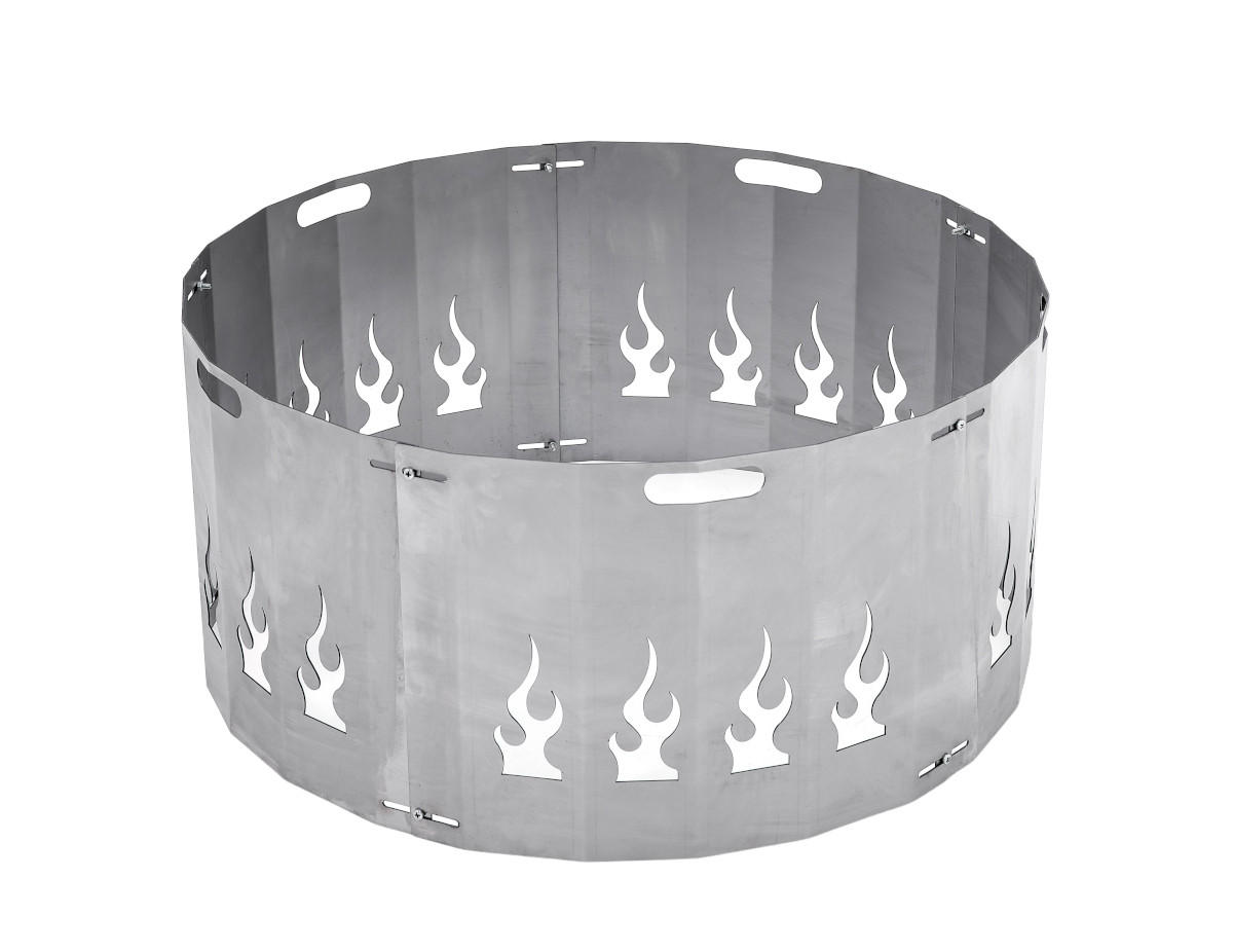 FUNKENSCHUTZ für Feuerschale Ø 60 cm aus Stahl 1,5 mm robust - Grau, Metall (60/30/60cm) - The Favilla
