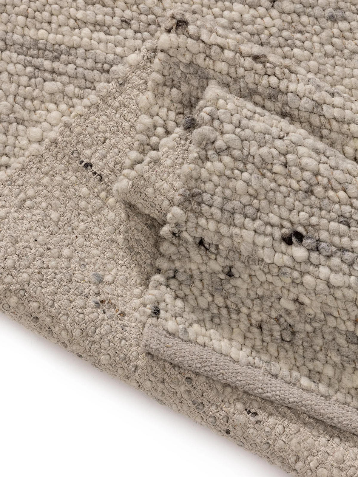 WOLLTEPPICH Finn Ivory Hellgrau 70x200 cm - Creme, Textil (70/200cm) - benuta Pure