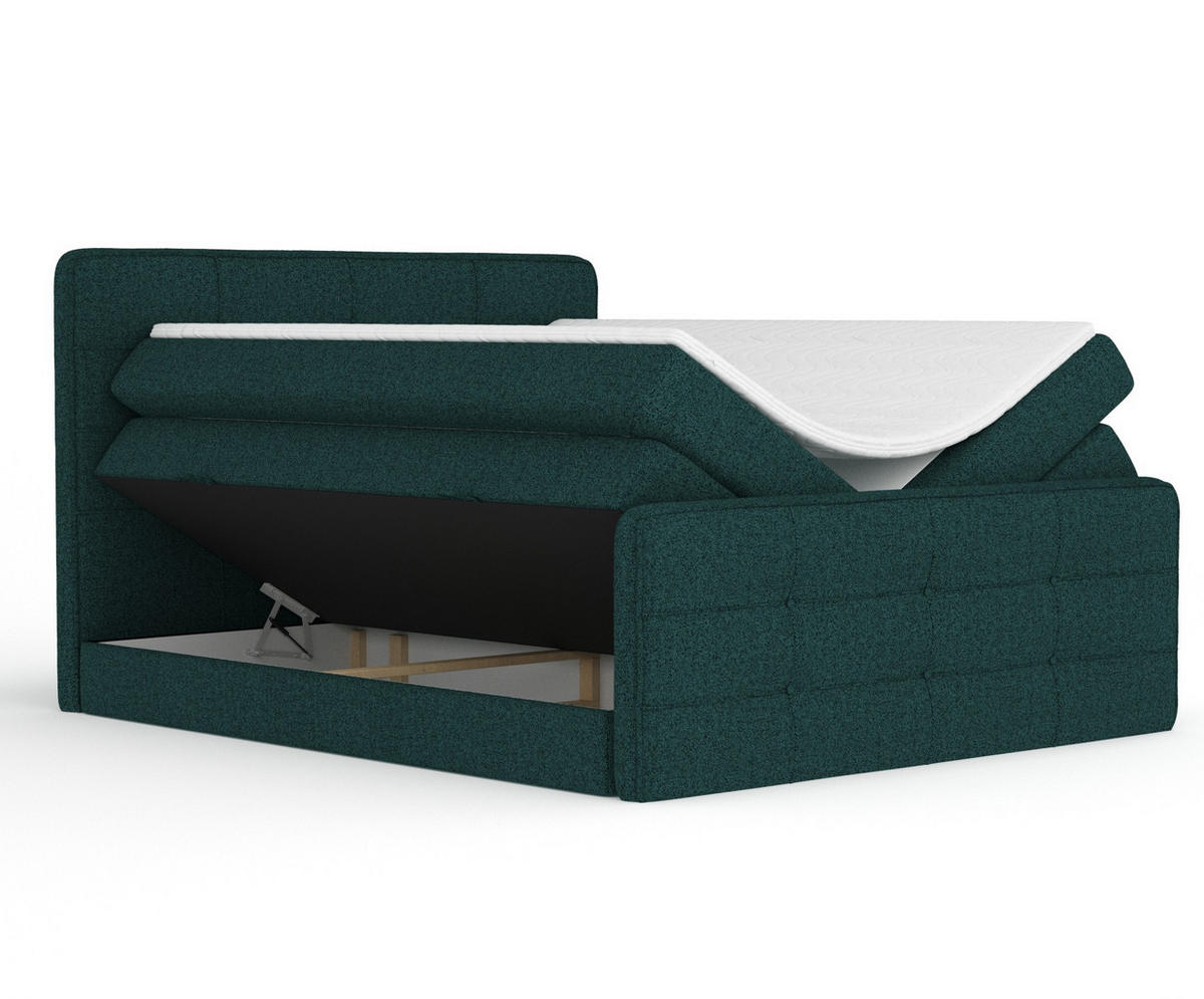 BOXSPRINGBETT Semplice Grün 180/200 cm - Schwarz/Grün, Holz/Holzwerkstoff (180/200cm) - Maison de Reve