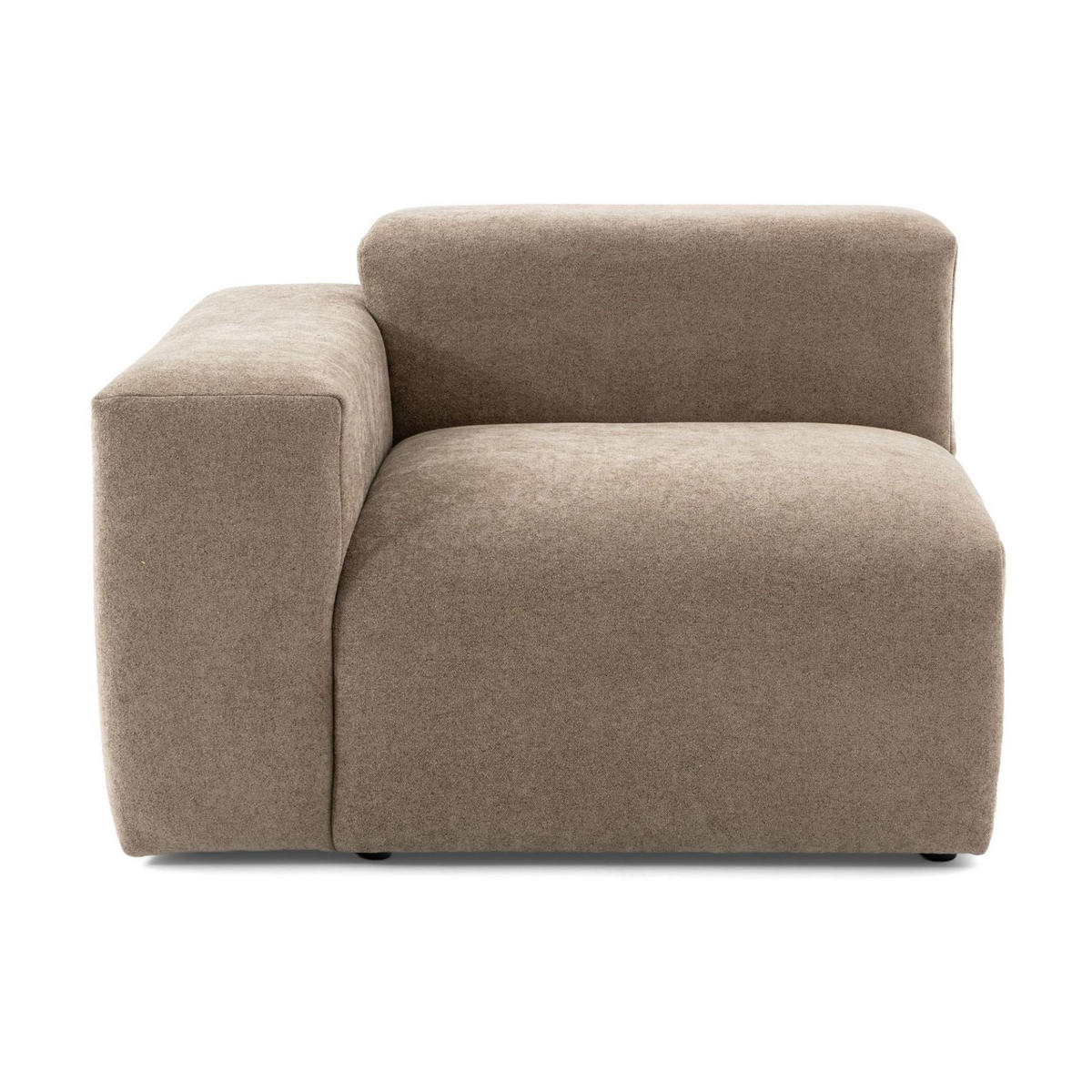 5-SITZER modulares Ecksofa HEAVEN SET 5 Rechts, Breite 380 cm Webstoff Braun - Schwarz/Braun, Holz/Kunststoff (245/380cm) - Muffo