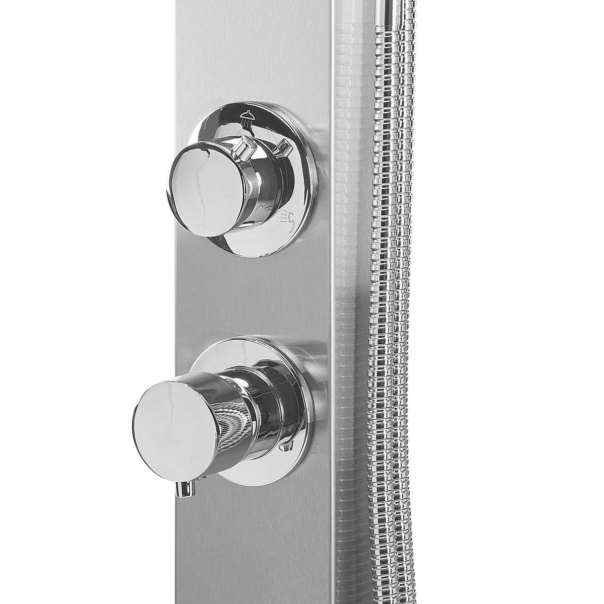 GARTENDUSCHE Silber Lotzorai - Silberfarben, Metall (26/210/50cm) - Beliani