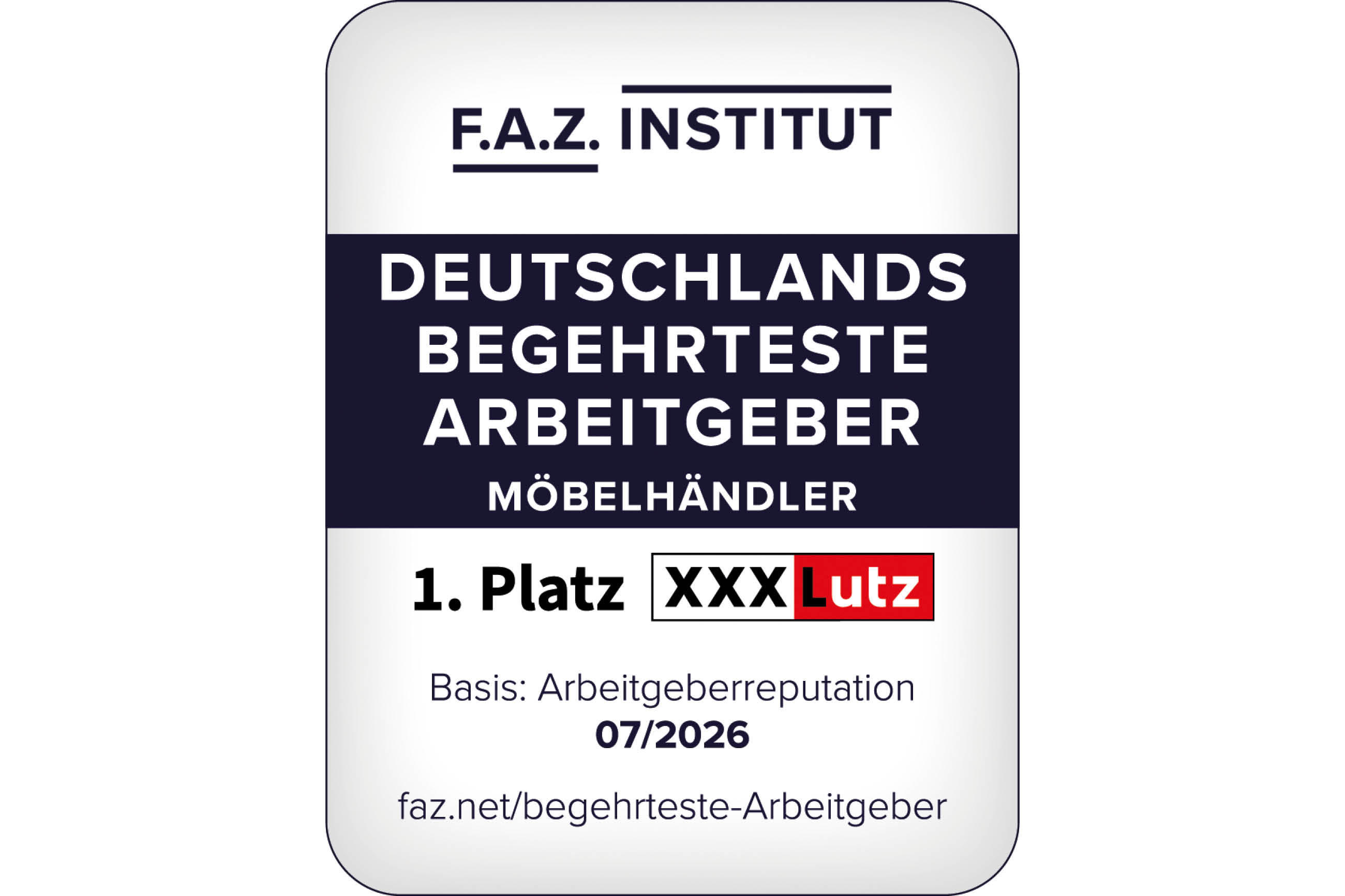 Deutschlands begehrteste Arbeitgeber 2026. 1. Platz Basis Arbeitgeberreputation