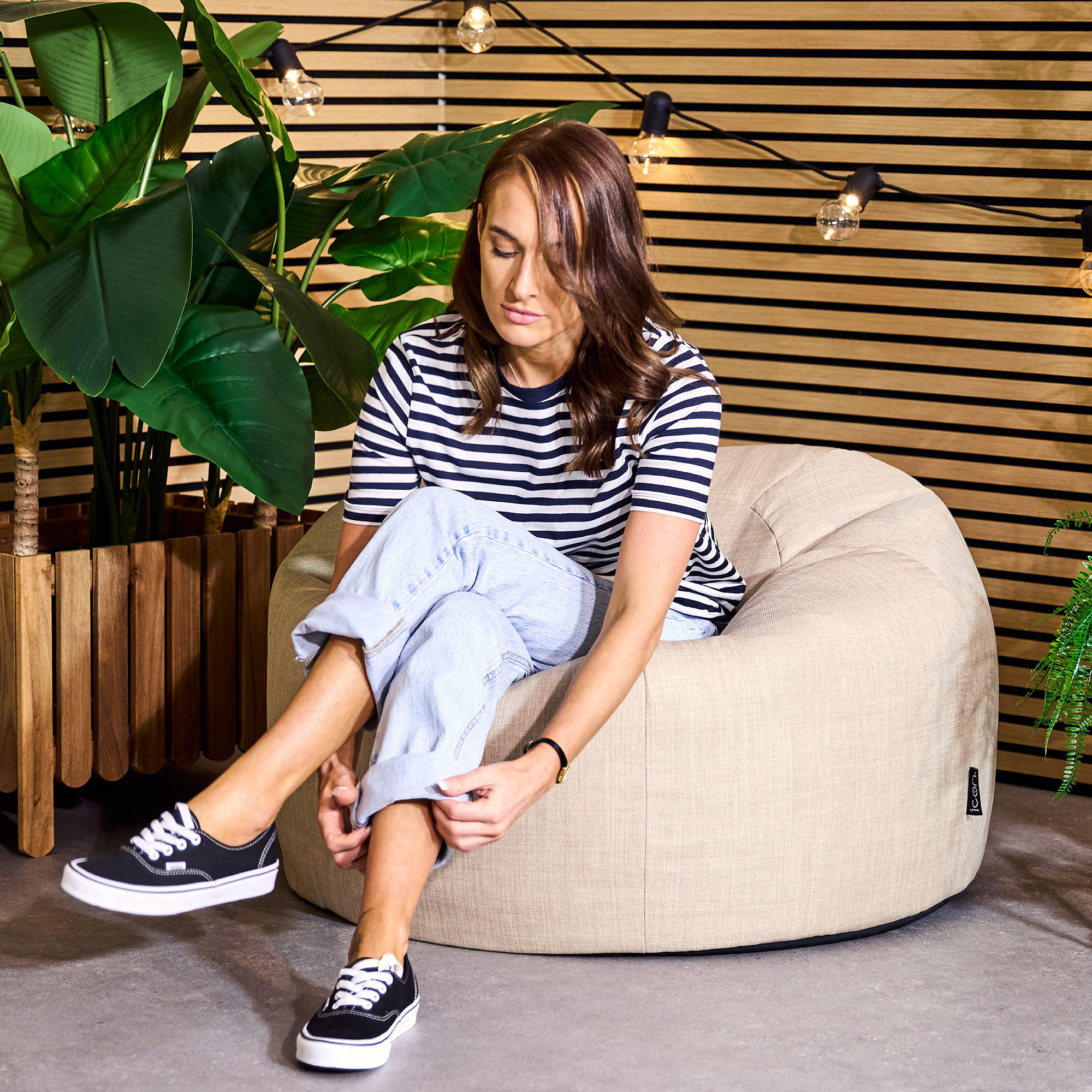 Thumbnail - icon Sitzsack, Beige, Textil, 200 L, 1-Sitzer, Füllung: EPS Mikroperlen, Rund, 85x50x85 cm, Hergestellt in Deutschland, ...