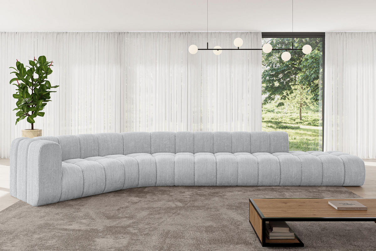ECKSOFA modulares Sofa Tilmo-L2 - 490x194x70 cm Grau - Grau, Holzwerkstoff/Textil (490/194cm) - ALTDECOR