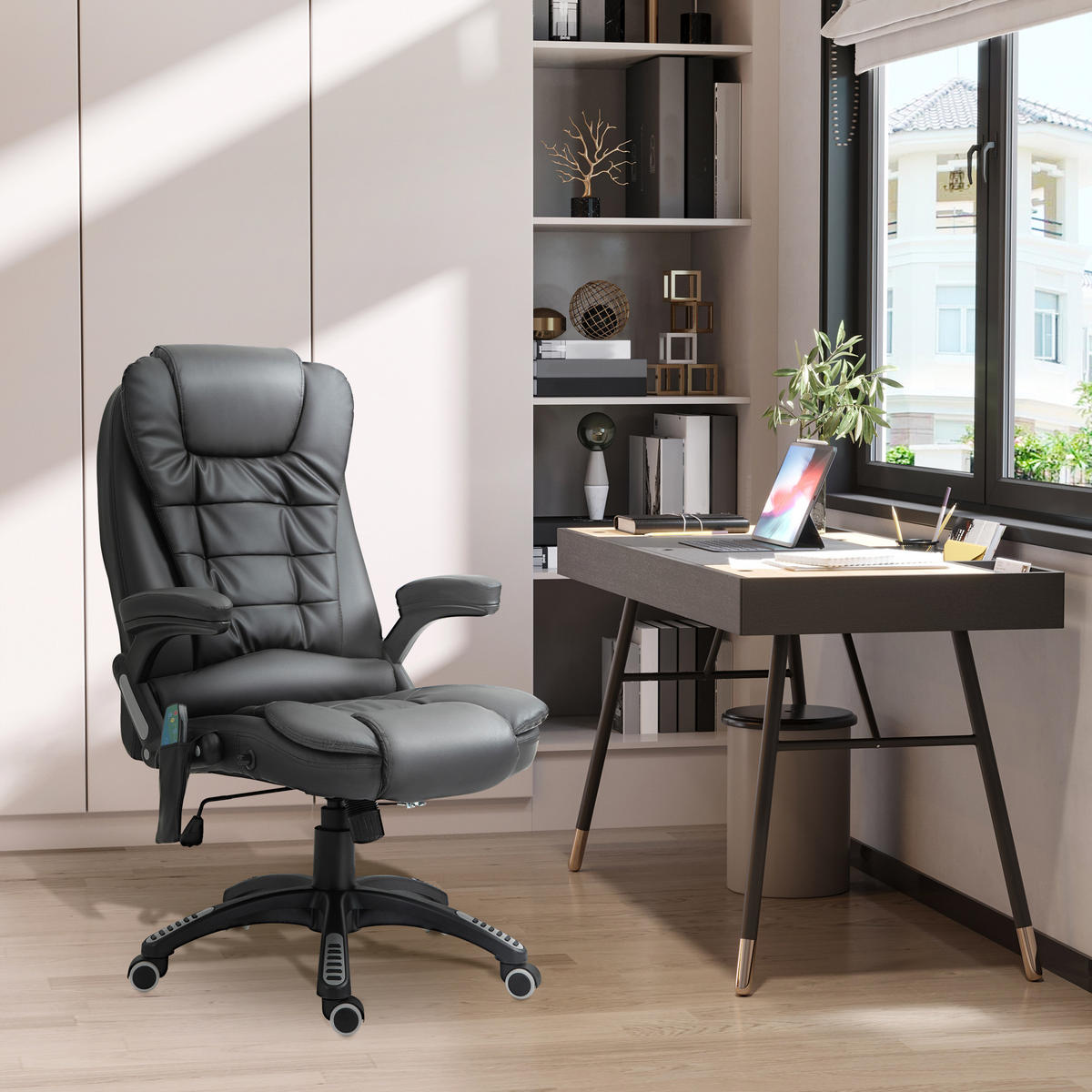 BÜROSTUHL Massage Schwarz - Schwarz, Kunststoff (70/121/70cm) - Jamb