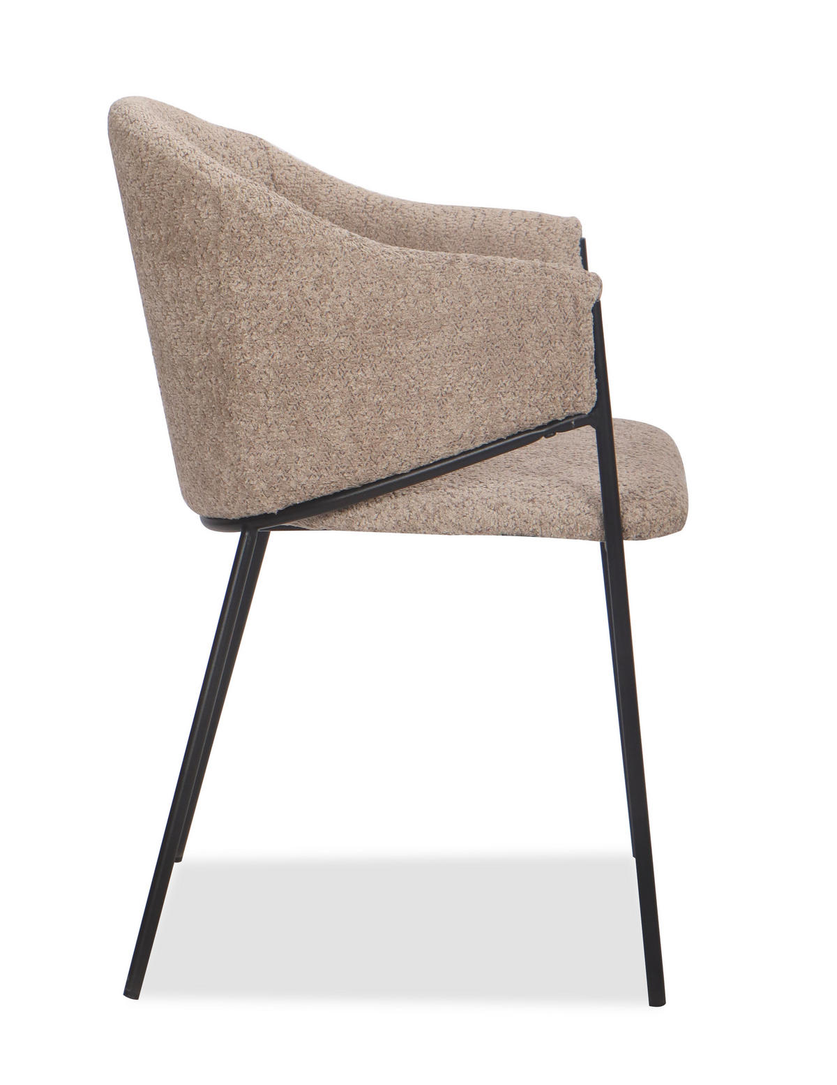 STUHL BUENO gespolsterter - dunkelbeige - Glamour Chenille - Beige/Schwarz, Textil/Metall (55/83/56cm) - NEW HOME