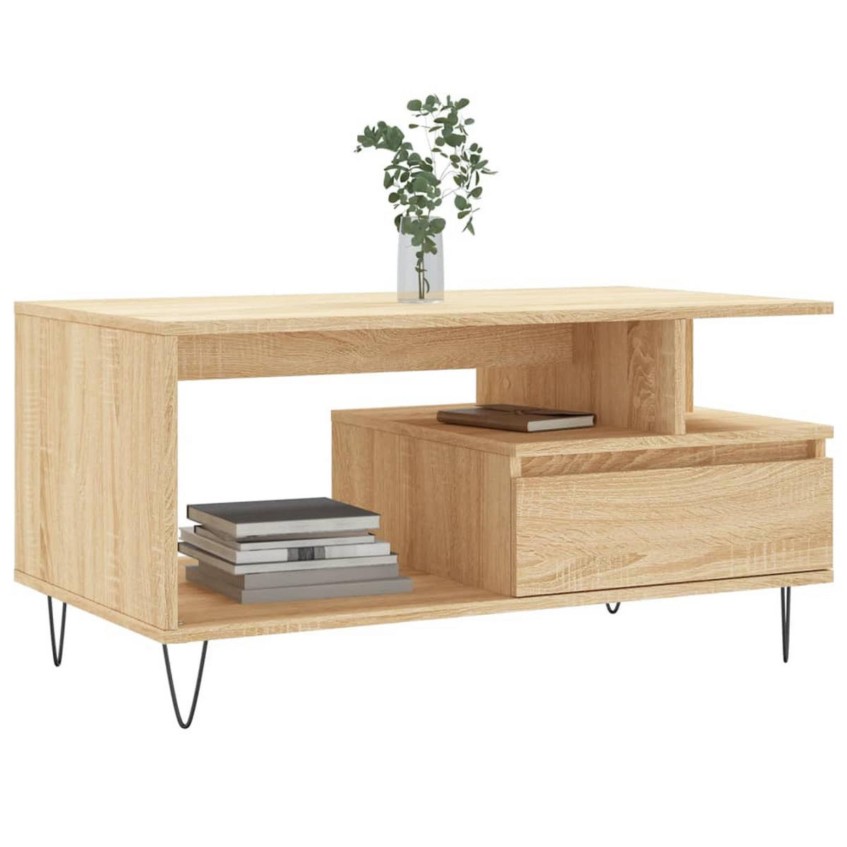 COUCHTISCH Sonoma-Eiche 90x49x45 cm Holzwerkstoff - Braun, Holzwerkstoff (49/90/45cm) - furnicato