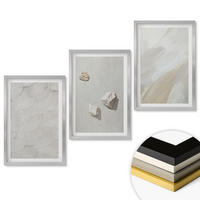 WANDBILDER 3er Set - 40x60 cm Silberner Rahmen - Sandsteine moderne Farbe - Silberfarben, Kunststoff (40/60cm) - ArtPrintCave