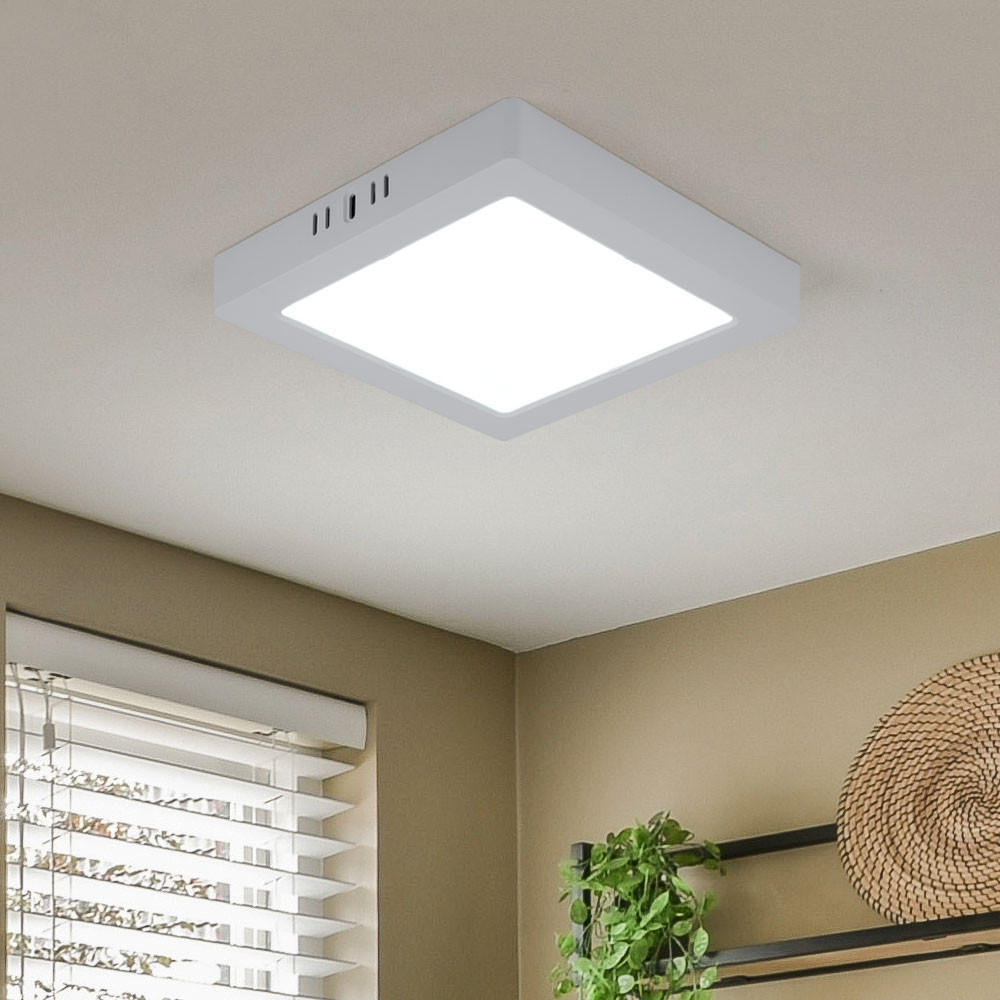 LED DECKENLEUCHTE Kunststoff Weiß Aufbau - Weiß, Kunststoff (21.4/21.4/3.1cm)