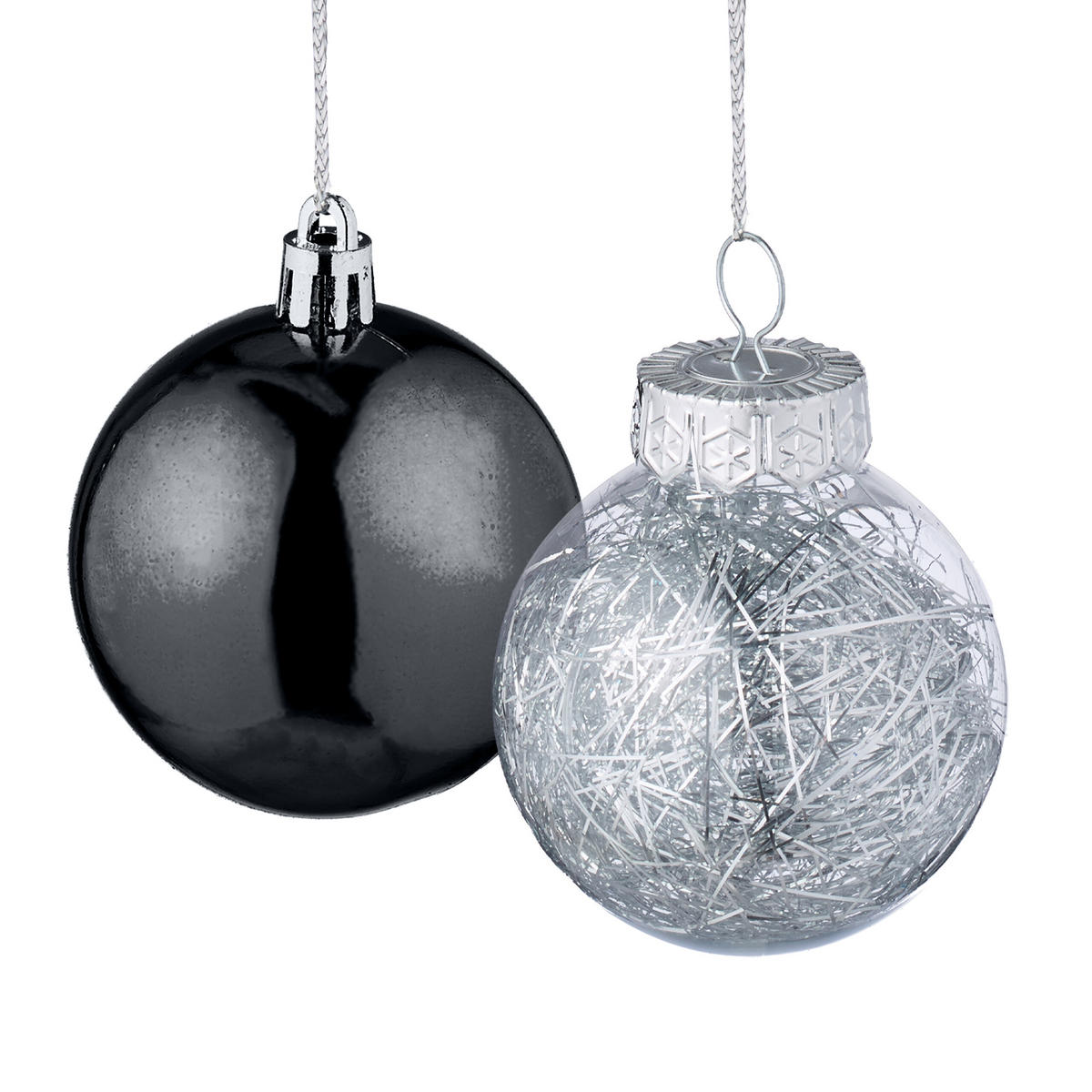 101-tlg.WEIHNACHTSKUGELN-SET - Schwarz, Kunststoff (20/19/2.5cm) - Relaxdays