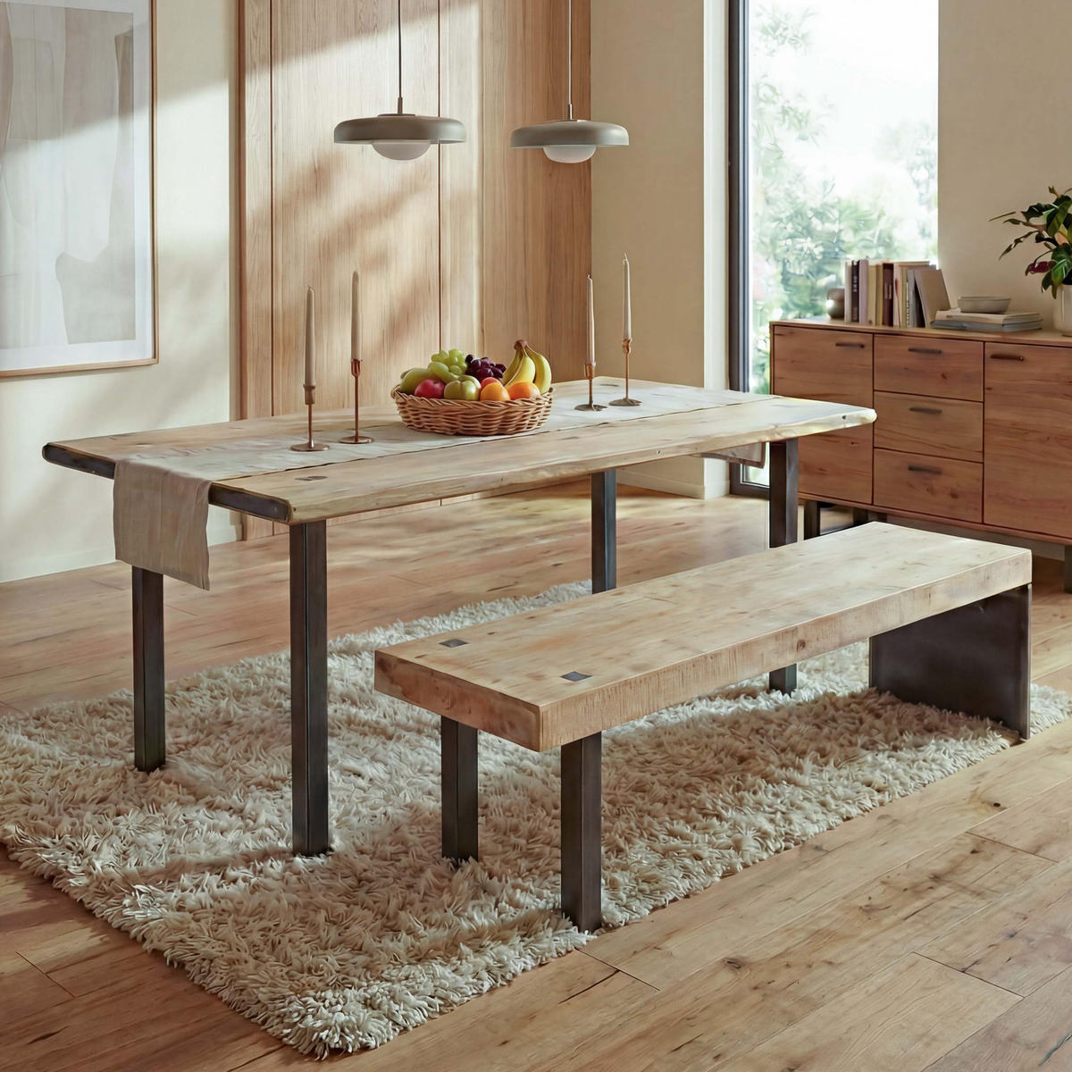 ESSZIMMER-SET Braun - Braun, Holz (200/75/90cm) - MCW