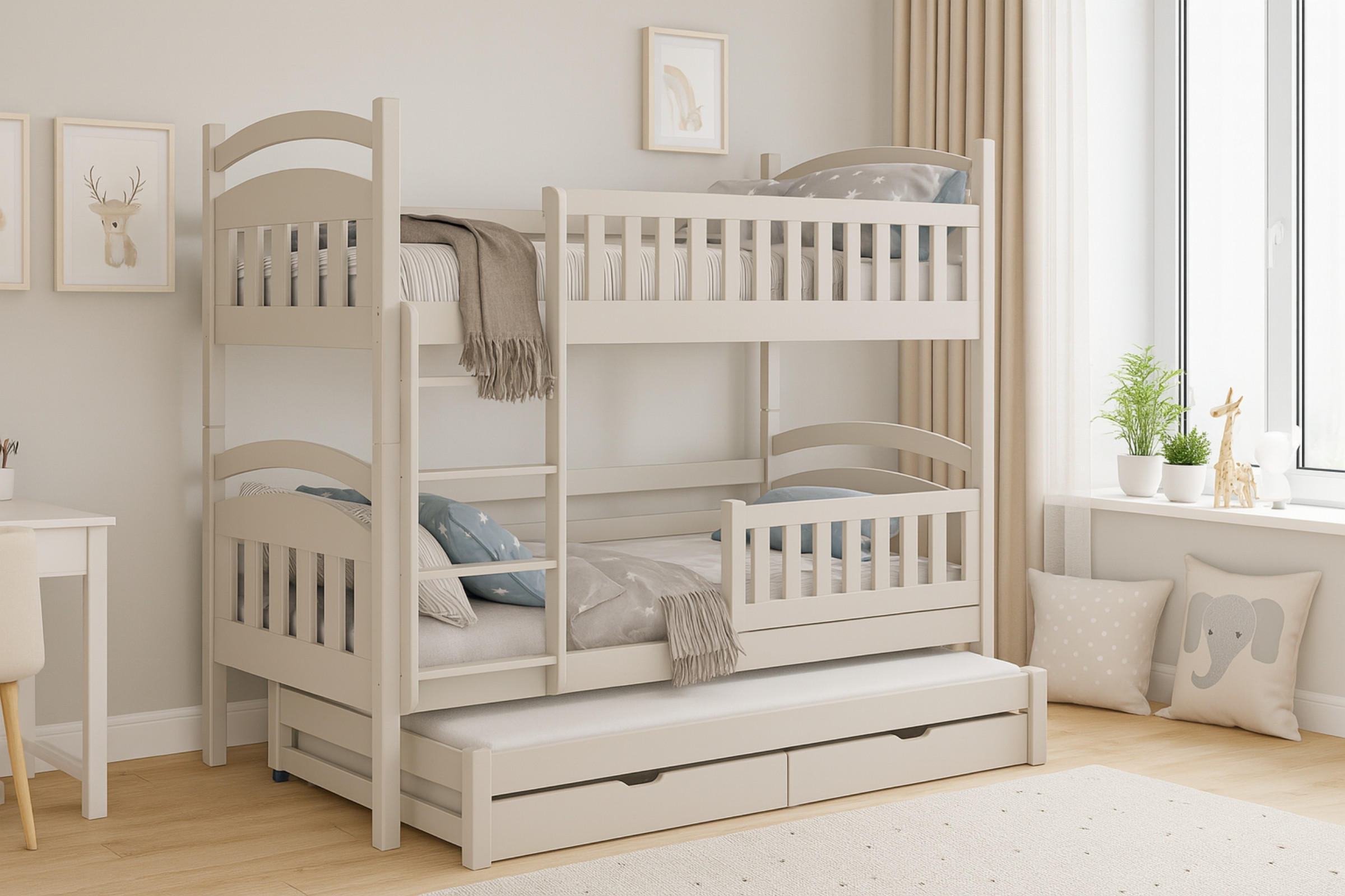 ETAGENBETT MIA Cashmere 90/200 - Beige, Holz - Deine Möbel 24