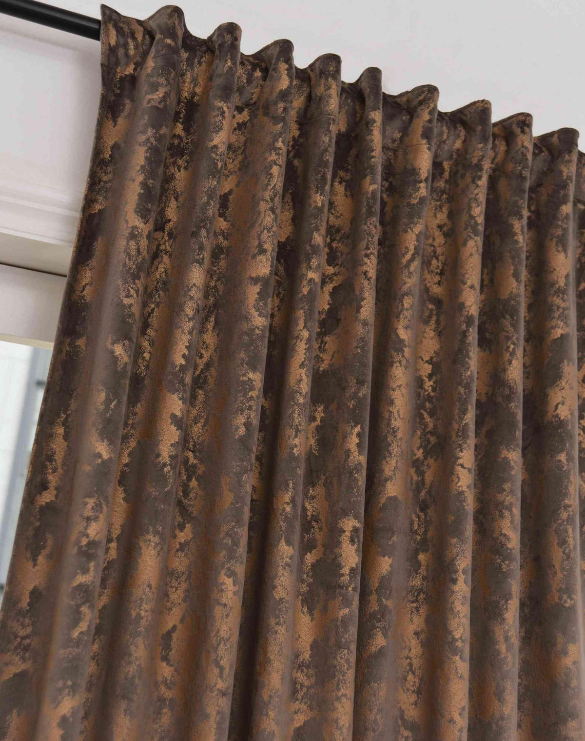 VORHANG SAMT MILANO STAR HxB 245x140 cm Taupe Gold - Taupe, Textil (140/245cm) - Gardinenbox