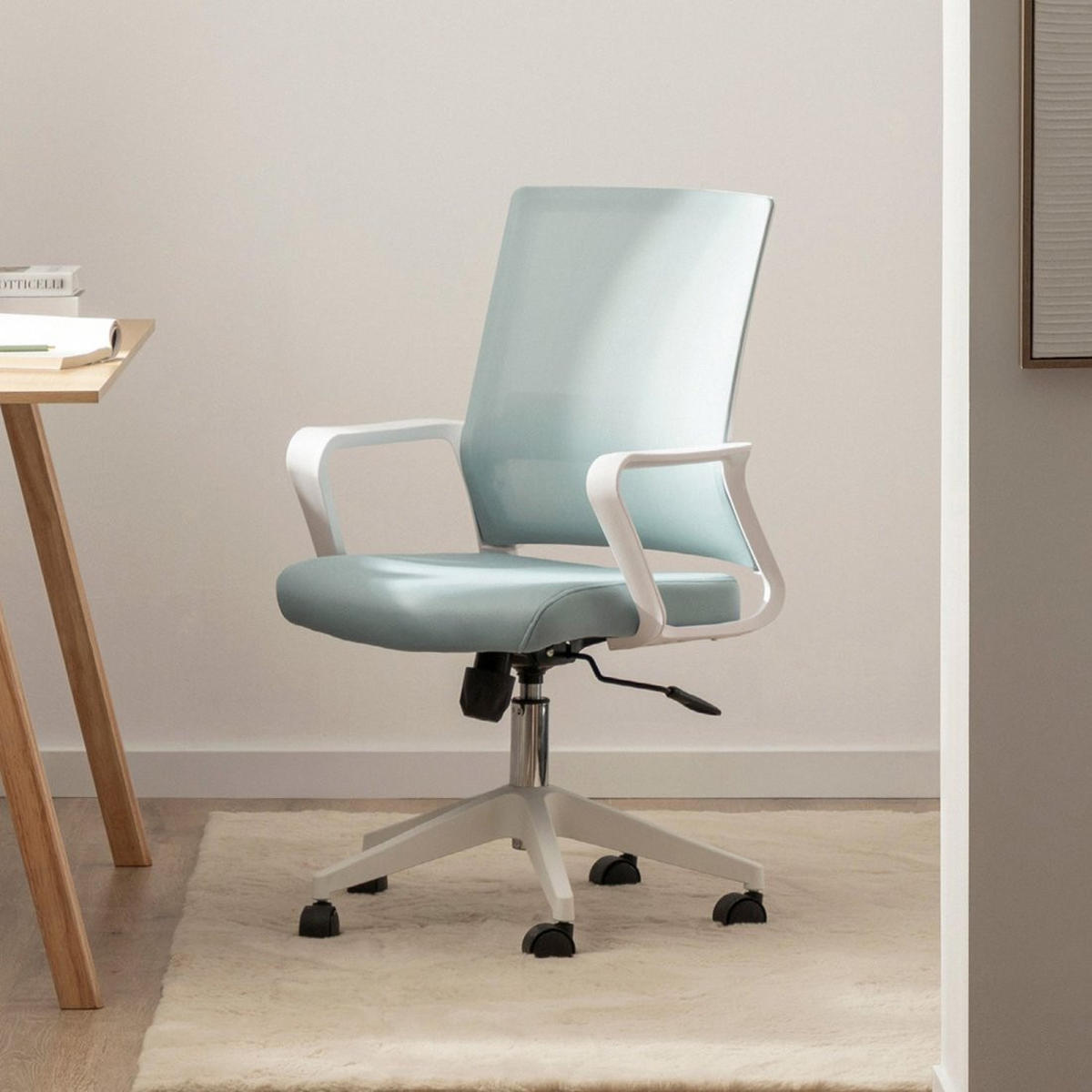 SCHREIBTISCHSTUHL Sayla Grün 60 cm x 95-105 cm - Grün, Textil (60/95/60cm) - Klast Home