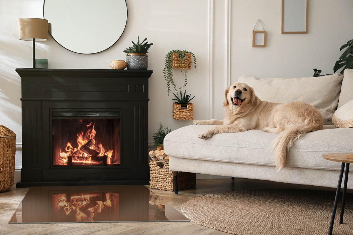 GLASPLATTE für Kamin 100x70 cm Braun - Braun, Glas (100/70/0.4cm) - ArtPrintCave