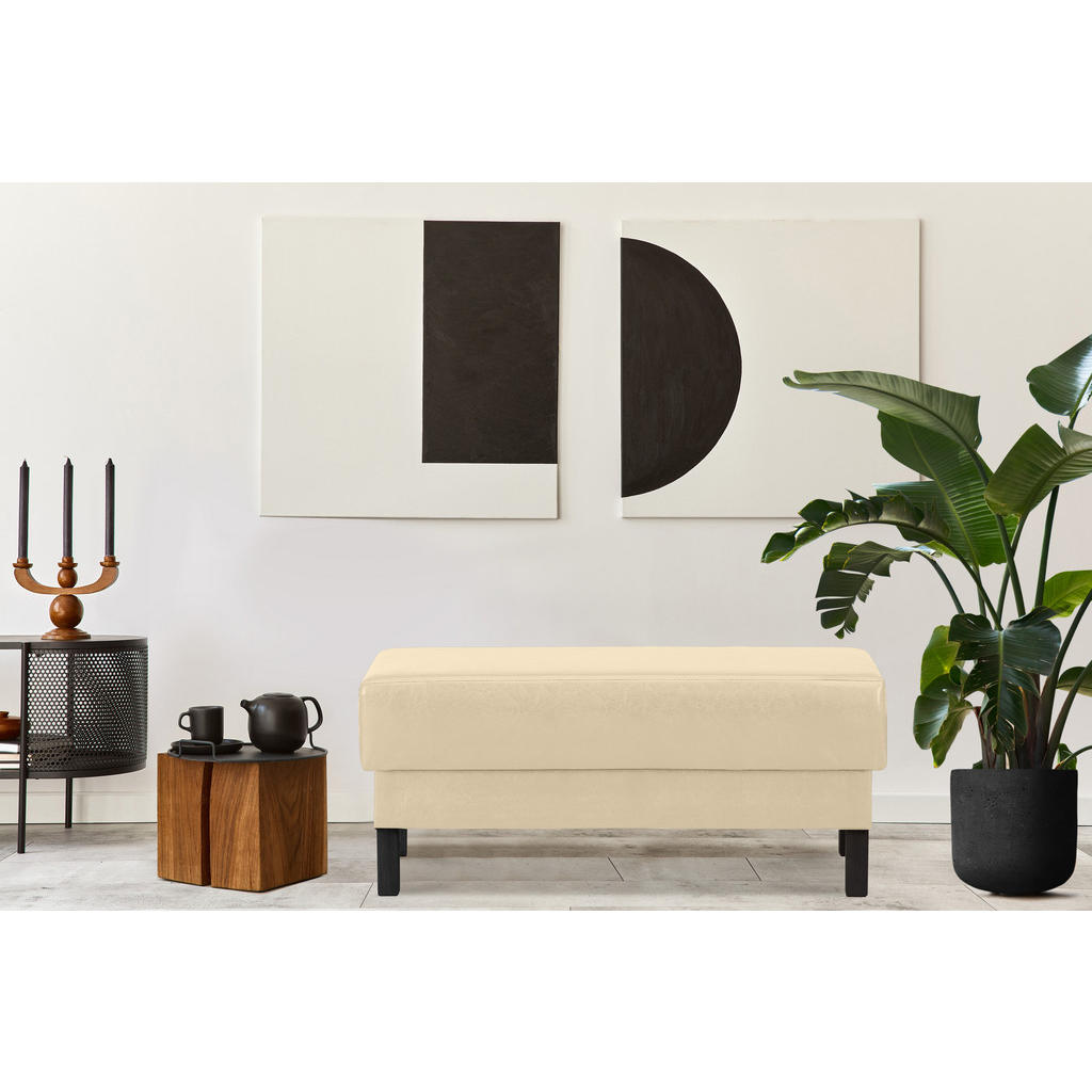 Thumbnail - Konsimo® Sitzhocker, Creme, Textil, 106x47x56 cm, Wohnzimmer, Hocker, Sitzhocker