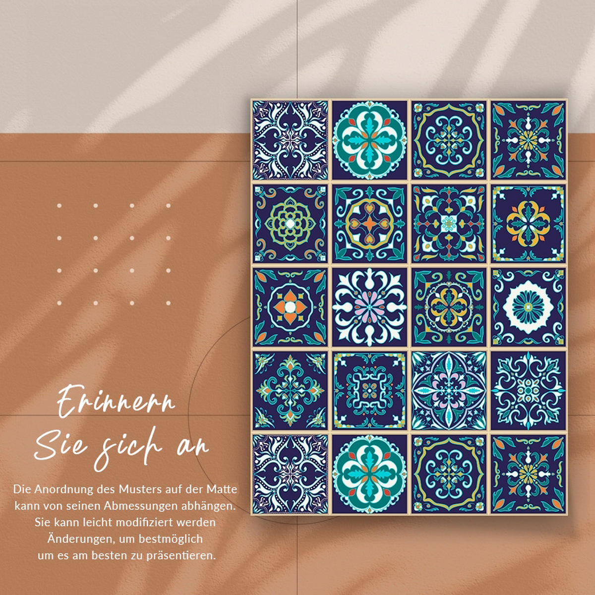 VINYL TEPPICH 150x225 cm Portugiesische Kacheln - Pastellblau, Kunststoff (150/225cm) - TULUP