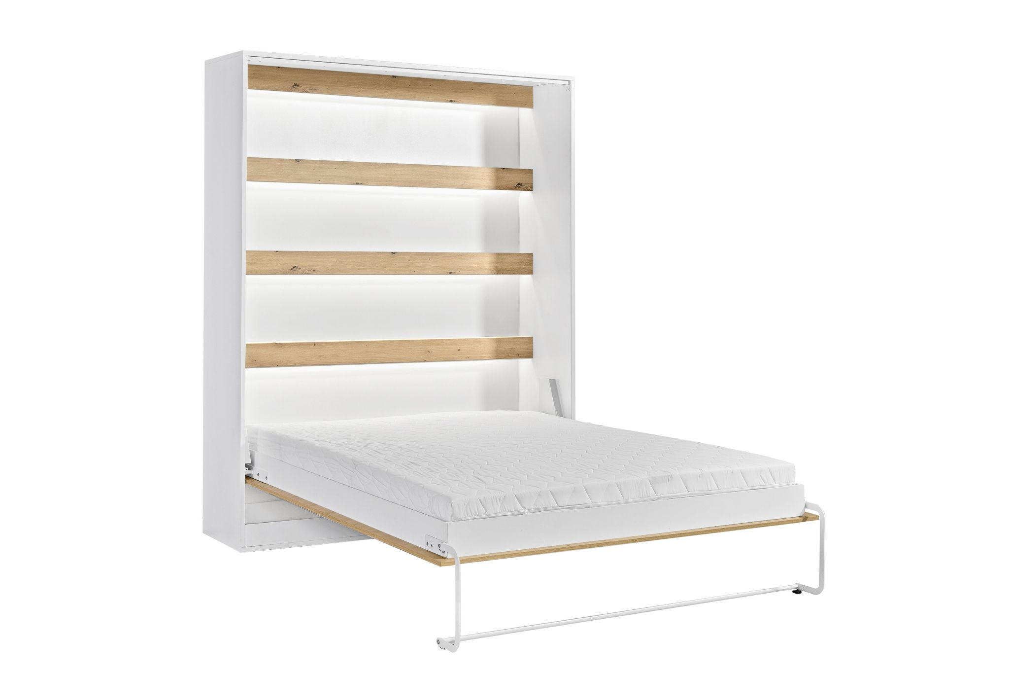 SCHRANKBETT Perfekt 160x200 Ein Vertikales Vereint Eiche + Schwarz - Mooreichefarben/Eichefarben, Holz/Metall (160/200cm) - Kaiser Möbel