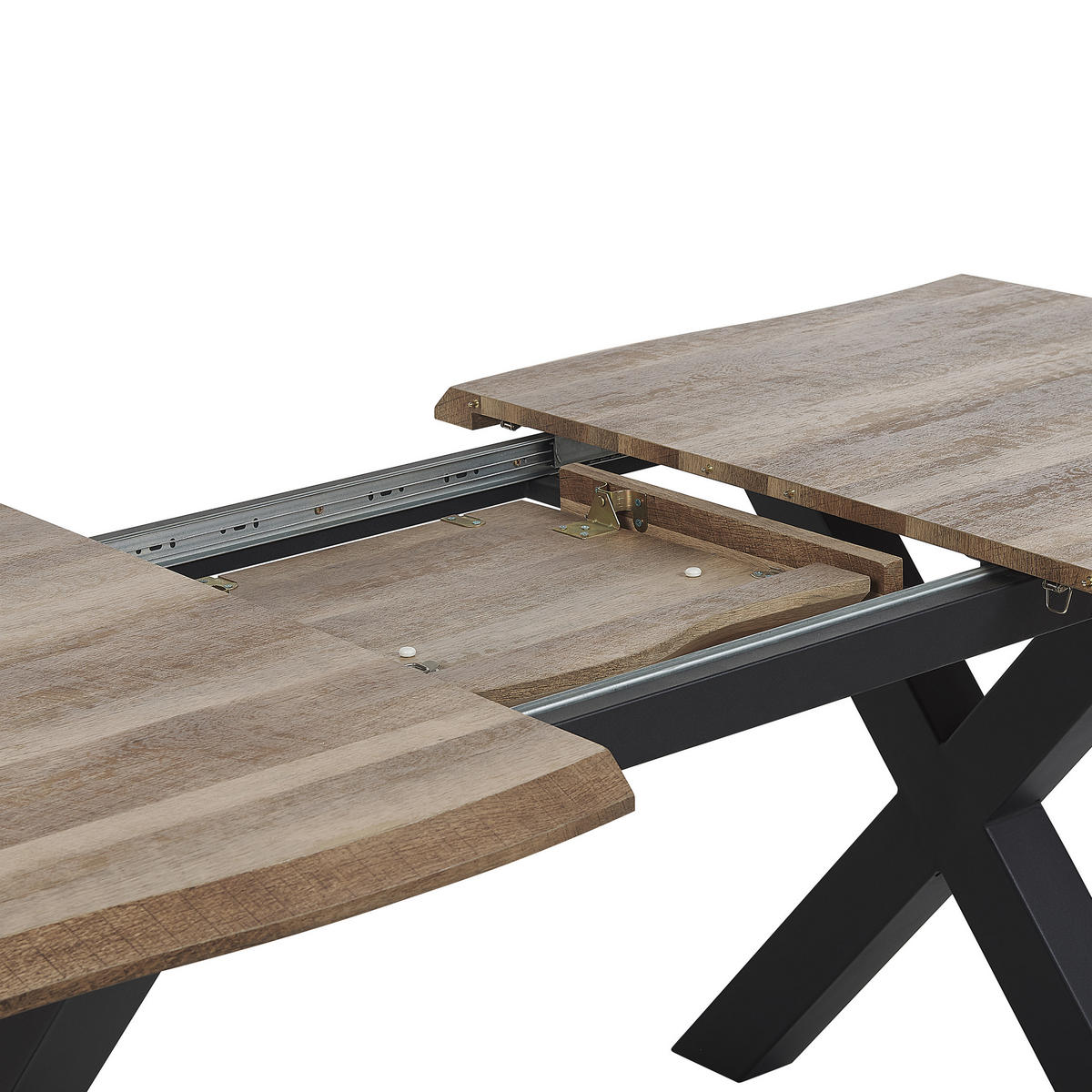 ESSTISCH 140-180/90/76 cm Hellbraun, Schwarz Rechteckig Bronson - Hellbraun, Holzwerkstoff (180/90/76cm) - Beliani